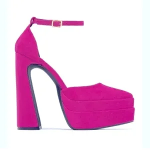 Sandals platform ,junky block suede synthetic heels fusion