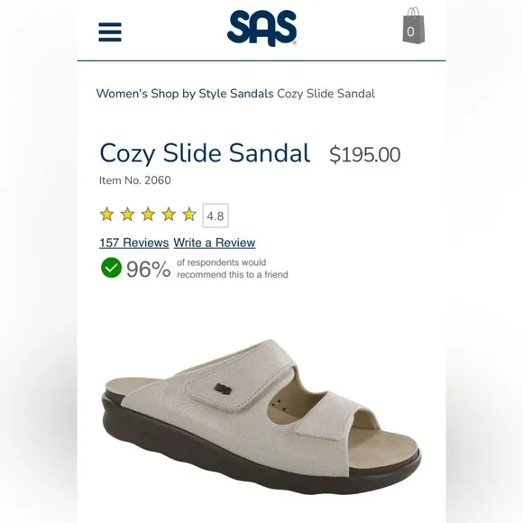 SAS Cozy Slide Sandals - Web Linen - Wide