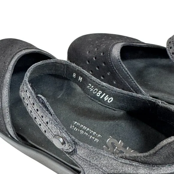 SAS Eden Black Perforated Closed Toe Comfort Sandals szie 8 M Excellent