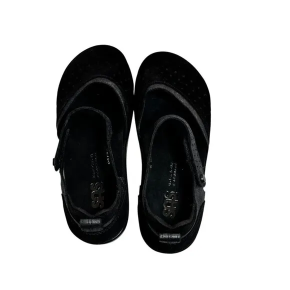 SAS Eden Black Perforated Closed Toe Comfort Sandals szie 8 M Excellent