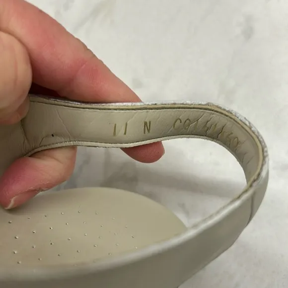 SAS Suntimer Heel Strap Sandal Pearl Bone Size 11