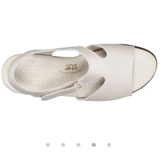 SAS Suntimer Heel Strap Sandal Pearl Bone Size 11