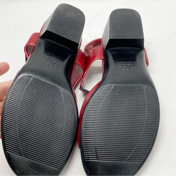 SAS Suntimer Red Leather Sandals 7.5