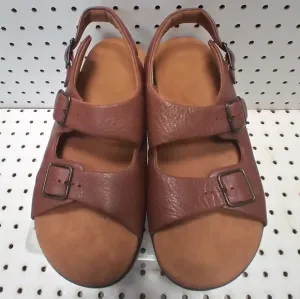 SAS Tripad Comfort Brown Leather Penny Loafers Flat Women Sandal Buckles Made US