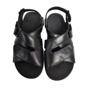 SAS Womens Black Leather Huggy Sandals 5.5W