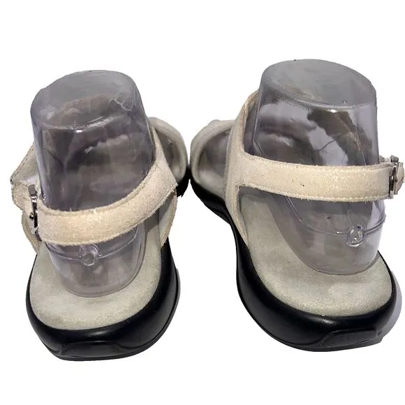 SAS Women's Sandals Nudu White Comfort Metallic Silver Trim Casual | 8 W