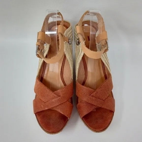 Schuler &amp; Sons Espadrille Slingback Platform Wedge Sandals Women's US 9.5 M