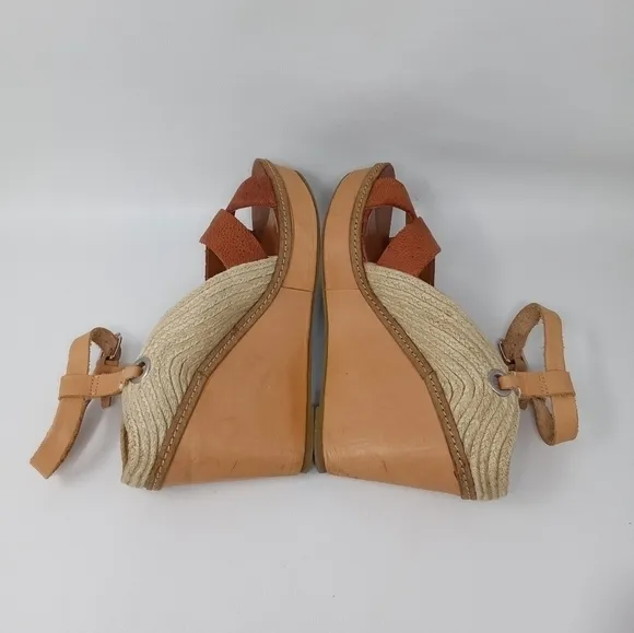 Schuler &amp; Sons Espadrille Slingback Platform Wedge Sandals Women's US 9.5 M