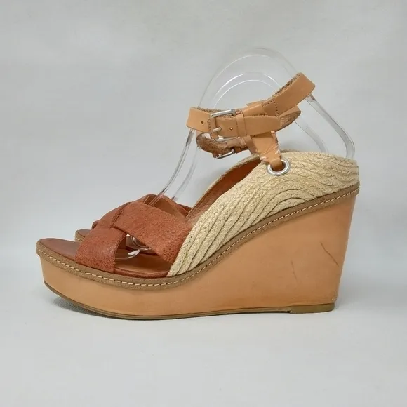 Schuler &amp; Sons Espadrille Slingback Platform Wedge Sandals Women's US 9.5 M