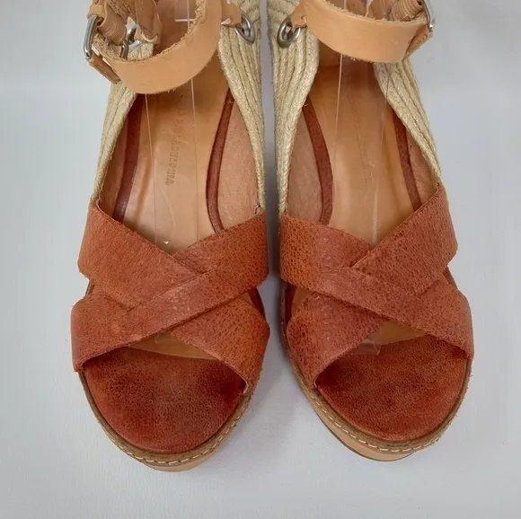 Schuler &amp; Sons Espadrille Slingback Platform Wedge Sandals Women's US 9.5 M