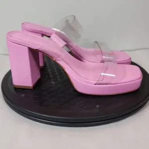 Schutz Ariella Womens Platform Sandals Size 8B Pink with Clear Straps