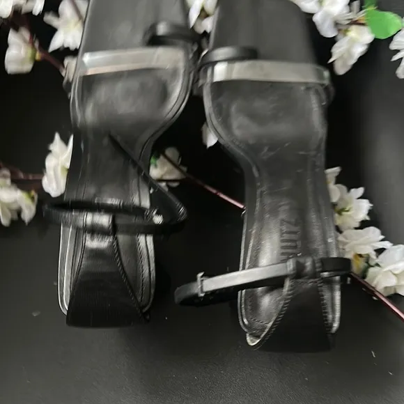 SCHUTZ AVVA Black Block Heel Sandals with Transparent Straps.Block heel so comfy