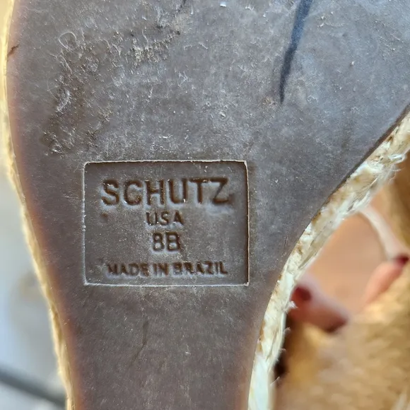 SCHUTZ Belatrix Boho Platform Wedge Espadrille Sandals Natural Made in Brazil 8