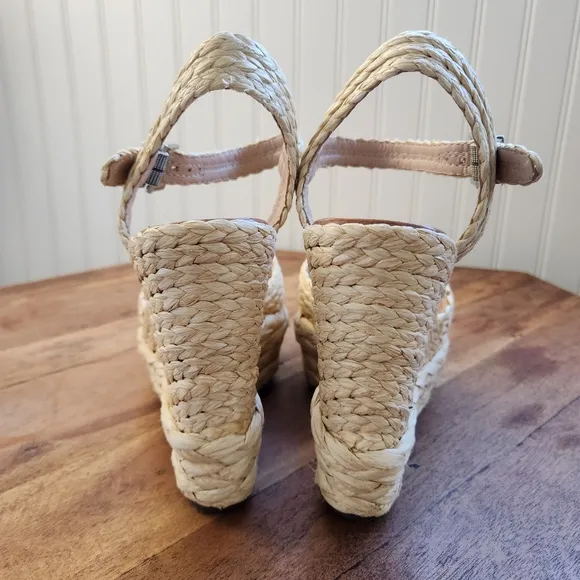 SCHUTZ Belatrix Boho Platform Wedge Espadrille Sandals Natural Made in Brazil 8