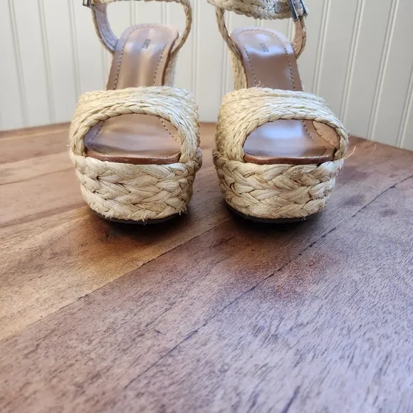SCHUTZ Belatrix Boho Platform Wedge Espadrille Sandals Natural Made in Brazil 8