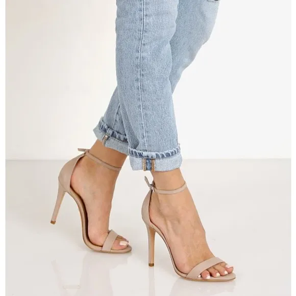 SCHUTZ Cadey Lee Heel in Nobuck Neutral 8