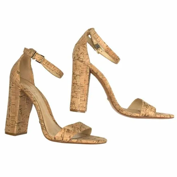 SCHUTZ Cork Chunky Heel Sandals