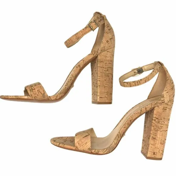SCHUTZ Cork Chunky Heel Sandals