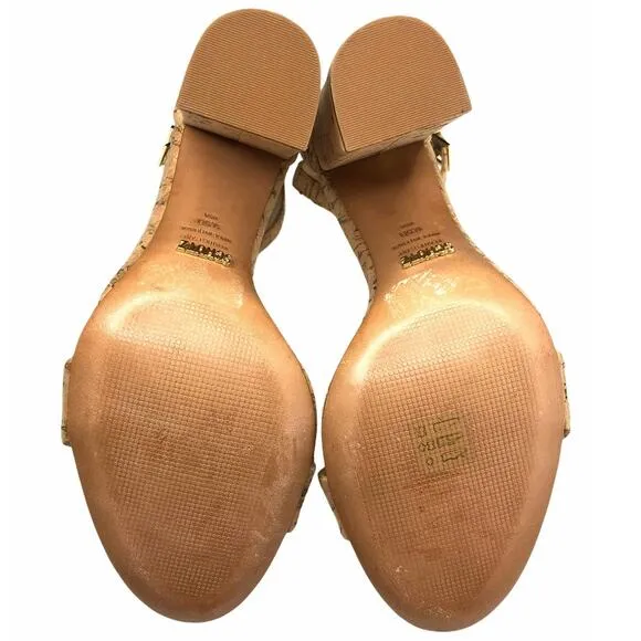 SCHUTZ Cork Chunky Heel Sandals