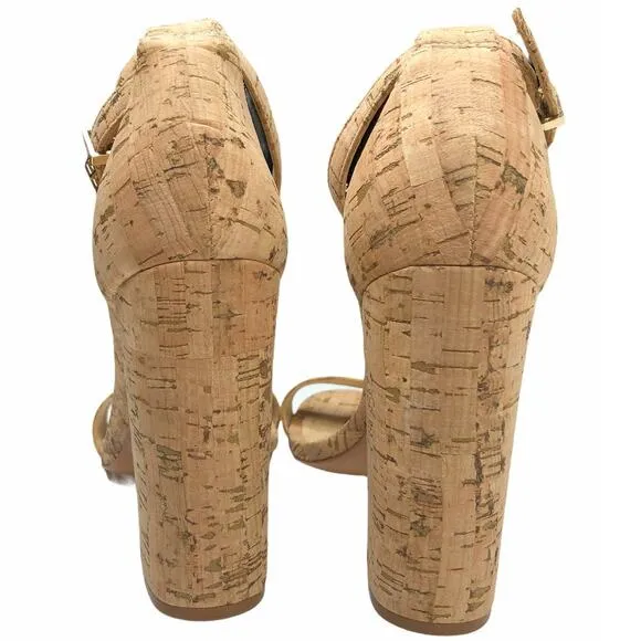SCHUTZ Cork Chunky Heel Sandals