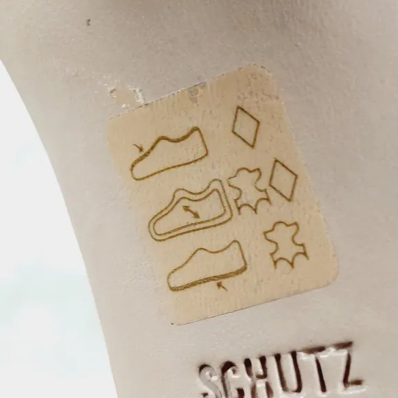 Schutz Hanna Honey Beige Leather Ankle Strap Block Heel Platform Sandals K145