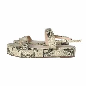 Schutz Sally Leather Embossed Snake Print Flatform Platform Sandals Size 7 NEW