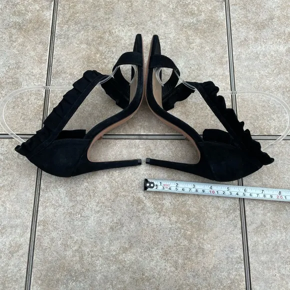 SCHUTZBlack Aimme Leather Suede D'orsay Heels In Sandals