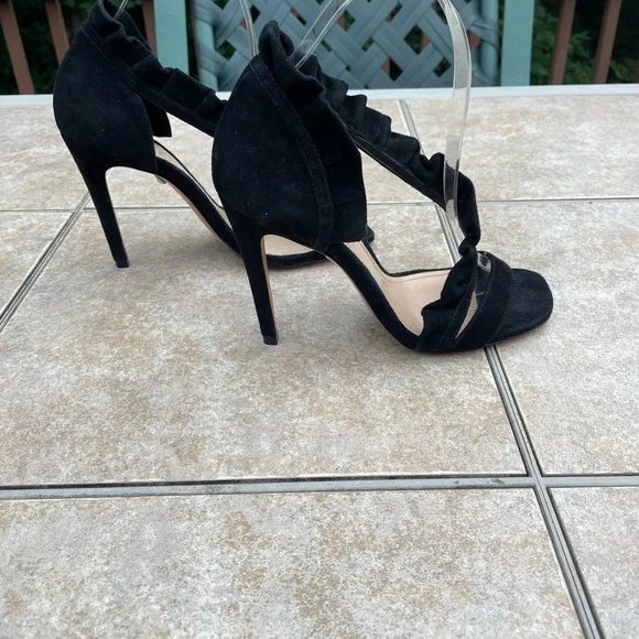 SCHUTZBlack Aimme Leather Suede D'orsay Heels In Sandals