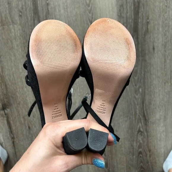 Schutz platform straps suede sandals size 9