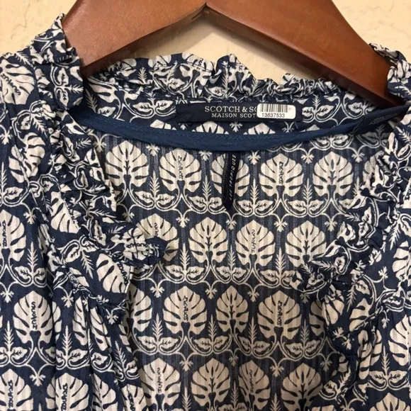 Scotch &amp; soda Ladder Lace Printed Dress size XL 100% viscose