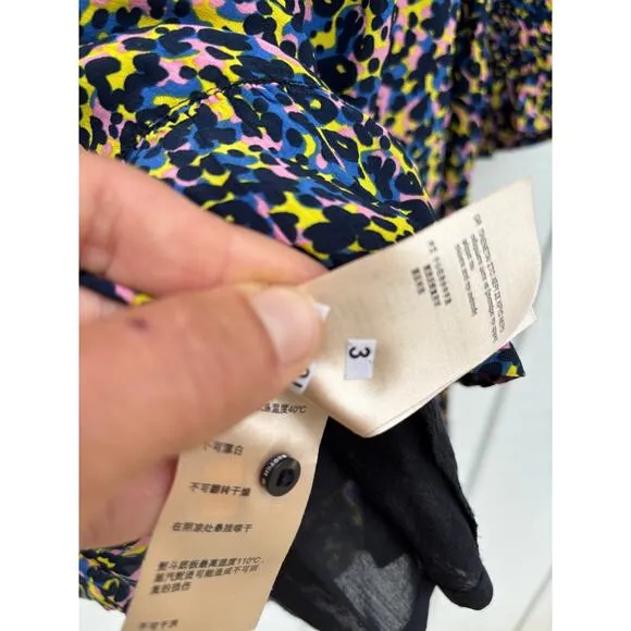 Scotch &amp; Soda Printed Ruffle Dress, Multicolored Animal Print, Sz XS