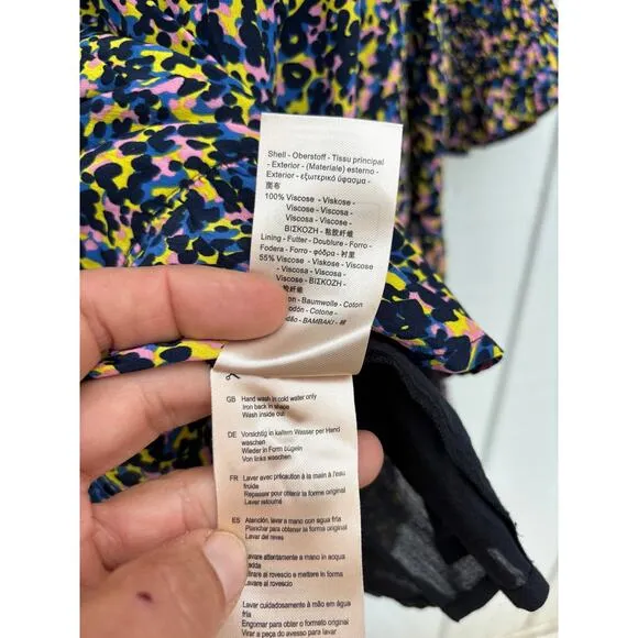 Scotch &amp; Soda Printed Ruffle Dress, Multicolored Animal Print, Sz XS