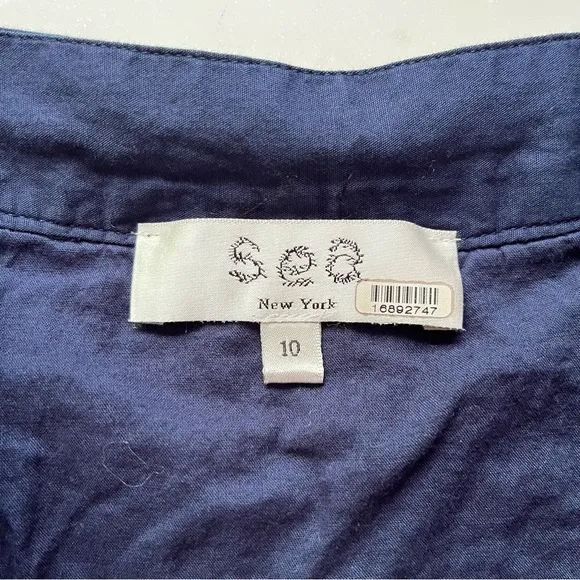 Sea New York Jeanetta Eyelet Skirt in Blue Embroidered Lined Midi Skirt size 10