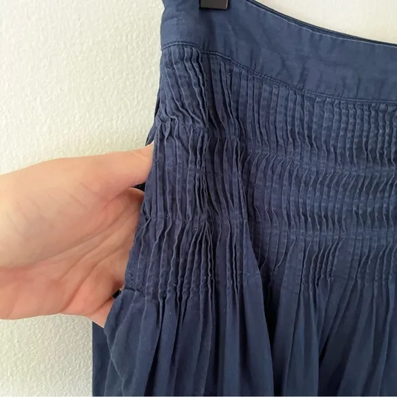 Sea New York Jeanetta Eyelet Skirt in Blue Embroidered Lined Midi Skirt size 10