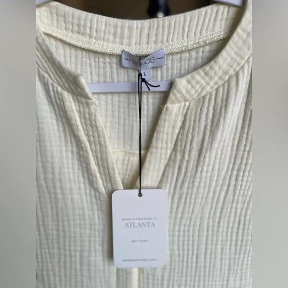 SEDGE holland dress in lightweight gauze, sleeveless, v-neck