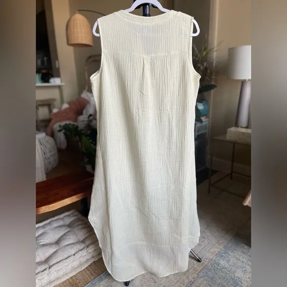 SEDGE holland dress in lightweight gauze, sleeveless, v-neck