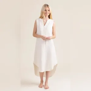 SEDGE holland dress in lightweight gauze, sleeveless, v-neck