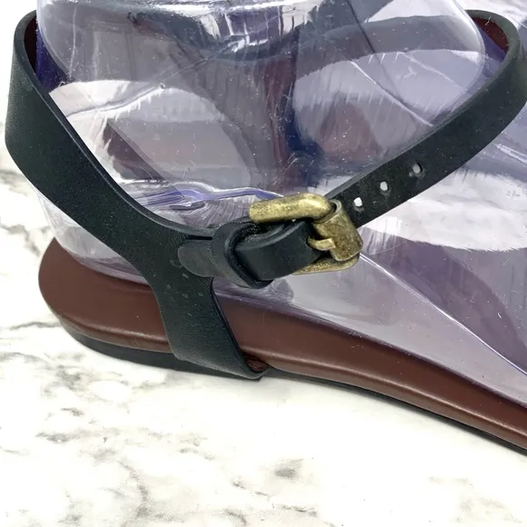 See By Chloe Clara Bow Studded Black leather Flat Ankle Strap Sandals 38 Classic