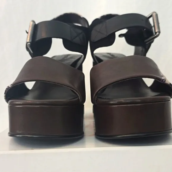 See By Chloe Clara Brown Leather And Suede Snake skin sandals Sz 40