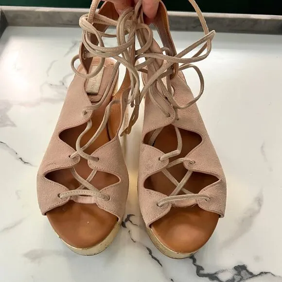 See By Chloe Liana Suede Lace Up Gladiator Platform Sandals Size 39