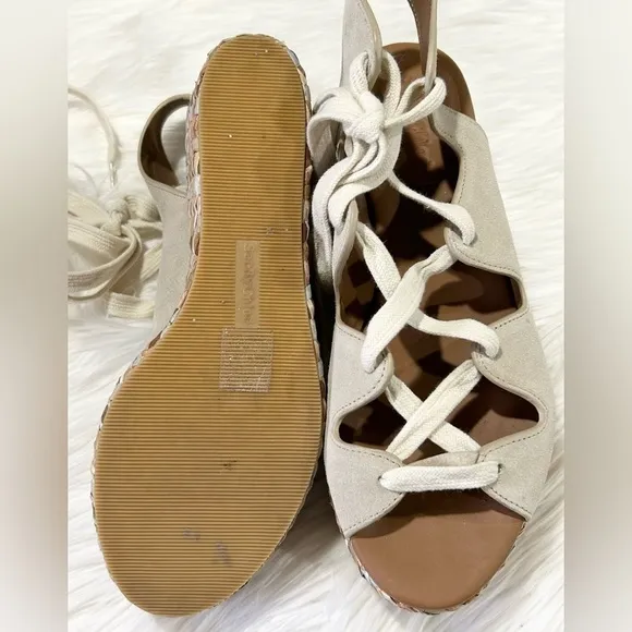 See by Chloe Lilly Lace Up Braided Platform Sandals 38 8