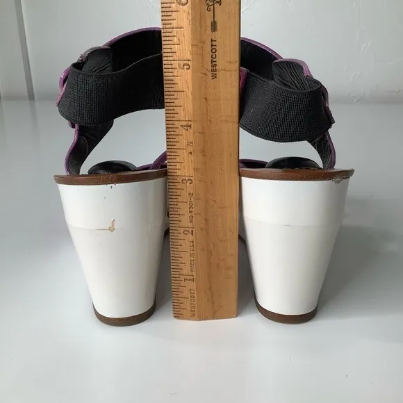 See by Chloe metallic pink wedge heel sandals size 8