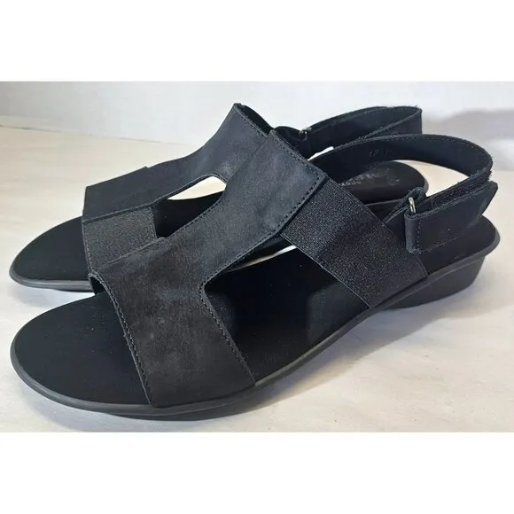 SESTO MEUCCI Women's &quot;Eudore&quot; Black Nabuk Leather Slingback Sandal Size 12M