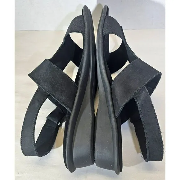 SESTO MEUCCI Women's &quot;Eudore&quot; Black Nabuk Leather Slingback Sandal Size 12M
