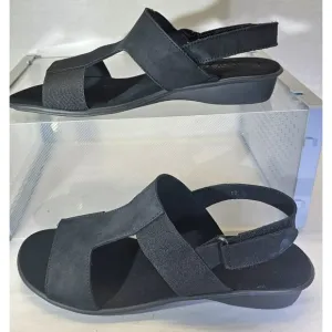 SESTO MEUCCI Women's &quot;Eudore&quot; Black Nabuk Leather Slingback Sandal Size 12M