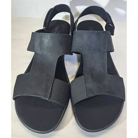 SESTO MEUCCI Women's &quot;Eudore&quot; Black Nabuk Leather Slingback Sandal Size 12M