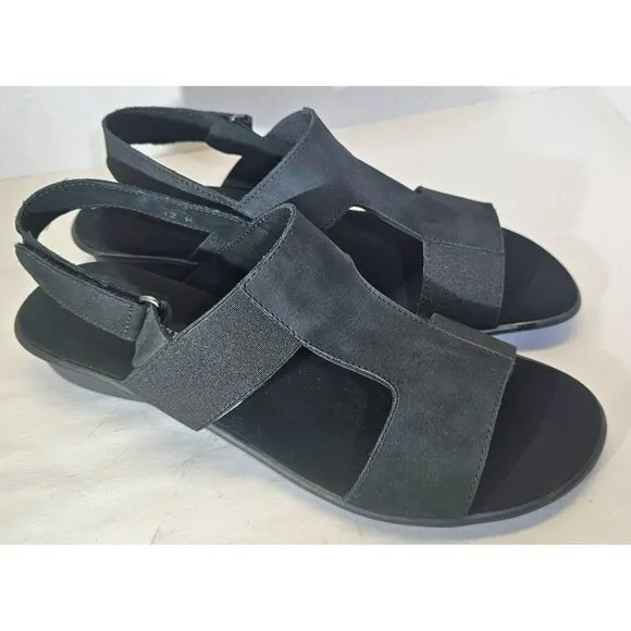 SESTO MEUCCI Women's &quot;Eudore&quot; Black Nabuk Leather Slingback Sandal Size 12M