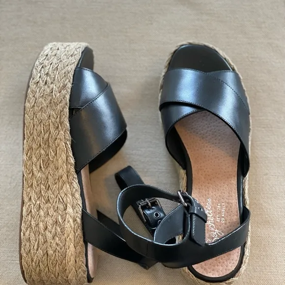 SEYCHELLES Leather Platform Espadrille Sandals - Women’s Size 7.5 - NEW IN BOX
