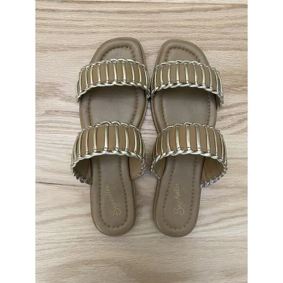 Seychelles Women’s Meantime Metallic Leather Sandals Sz 7