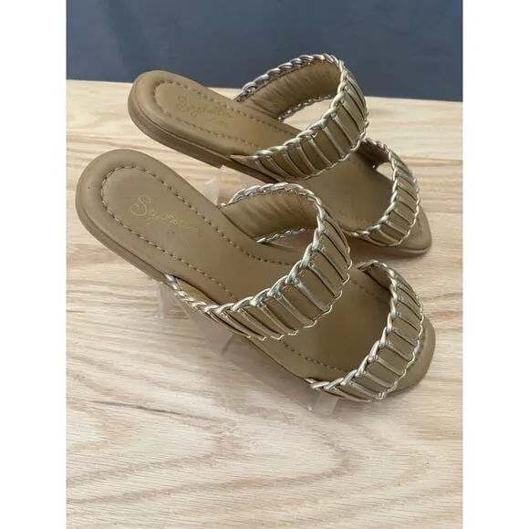 Seychelles Women’s Meantime Metallic Leather Sandals Sz 7